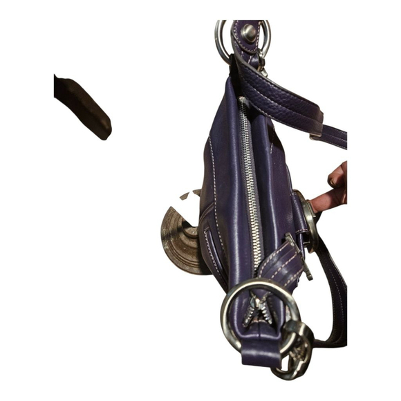 B. Makowsky Genuine Leather Crossbody Bag – Eggplant Purple, Silver Hardware - Picture 13 of 13